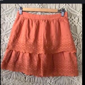 J. Crew Tiered Eyelet Cotton Lined Skirt 15” Waist